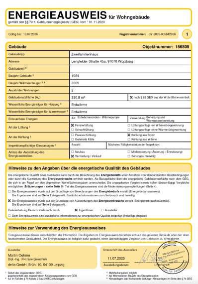 Energieausweis Seite 1